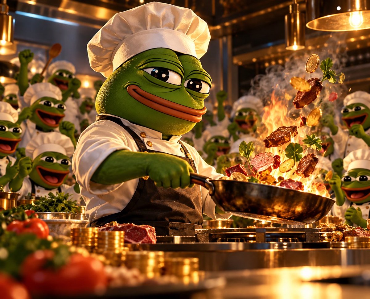 KermitDisneyBNB's tweet photo. GM 🐸☕️

Kermit started cooking alone.

Now the whole kitchen is full of frogs.

Something smells bullish. 🔥 https://t.co/i6GtdImTlv