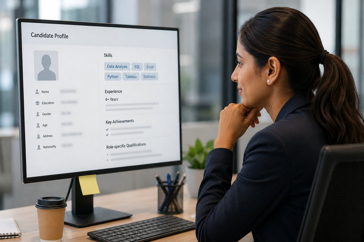 AppliView's tweet photo. What if recruiters focused on skills before personal details?

Blind recruitment uses anonymization to help shift attention toward experience, achievements &amp; role-relevant capabilities.

Better inputs. More objective screening. #BlindRecruitment #AIHiring #FairHiring https://t.co/blyAQPamAL