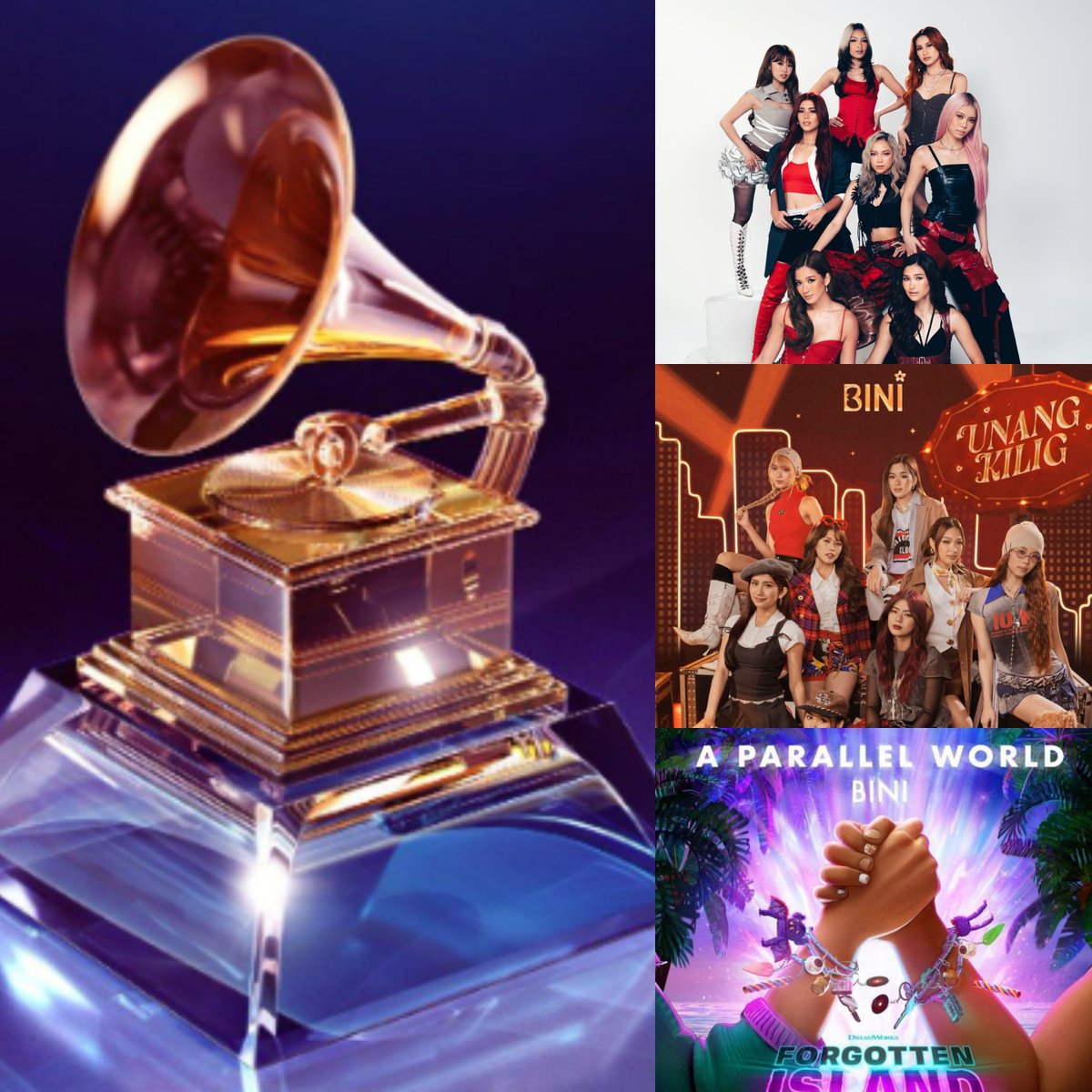 poganda_daily's tweet photo. BINI's 'For Your Grammy Consideration' entry 🏆

🎵 Best New Artist
🎵 Best Asian Pop Music Performance — "Unang Kilig"
🎵 Best Song Written for Visual Media — "A Parallel World"

BINI FOR THE GRAMMYS
#BINIForYourGRAMMYConsideration 
#BINI #GrammysFYC #BINI_UnangKilig #BINI_AParallelWorld