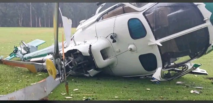 Localman254_'s tweet photo. BREAKING NEWS 

A helicopter crash at Kericho golf club. All 5 occupants unhurt. https://t.co/6MkqDmMAIN