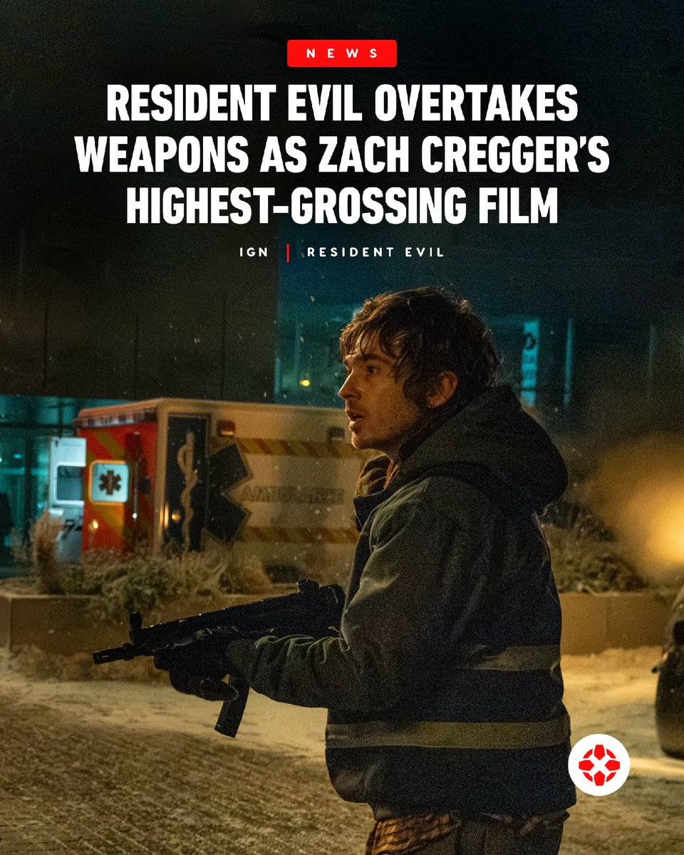 IGN's tweet photo. Resident Evil has officially cleared Weapons' $270 million with a few weeks and change to spare. https://t.co/NDzbBMBLY7 https://t.co/AmQKolw86F