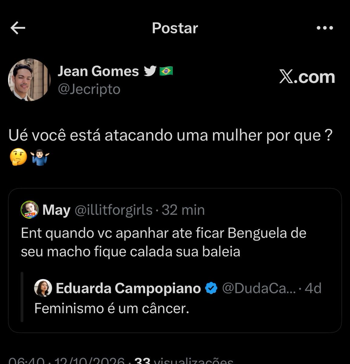 AnaElisapt13's tweet photo. @illitforgirls Isso é crime contra as mulheres 
Você está errada 👌🏻 https://t.co/sefPtGIfLd