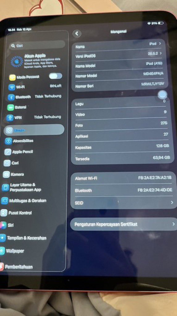 eitusgg's tweet photo. wts dijual ipad air gen 11 a16 pink garansi ibox

-bh 100 cc 104
-garansi masih tahun depan
-fullset masih mulus banget
-price 4.7
-dijual krn mau upgrade ke m2

buat yg minat atau nanya detail bs dm langsung ya
 bs cod

.t wtb wts ipad air gen 11, 128 ibox
#zonauang https://t.co/OO9lvt0ftY