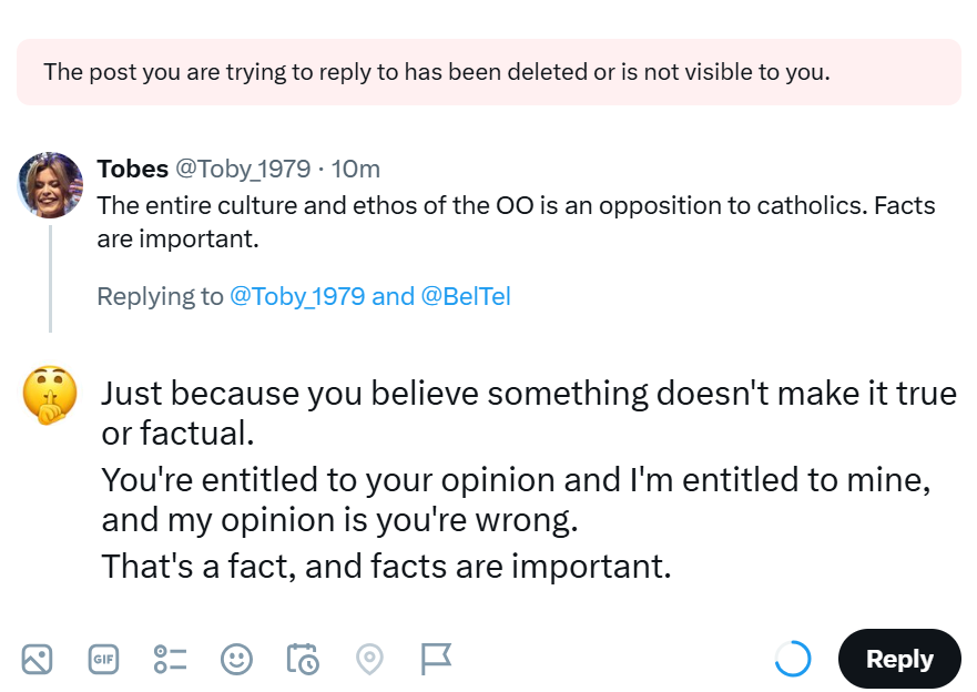 PULNIB1960's tweet photo. @Toby_1979 @SqueakTheBird @BelTel You blocked @SqueakTheBird and wouldn't let him reply.
You're a bitter, sectarian, racist, hate-filled, terrorist supporting, lying &amp; bigoted troll.
Facts &amp; truth are important, but you don't like actual facts &amp; truths.
Here's his reply before you blocked him. https://t.co/IvVfDebNsm