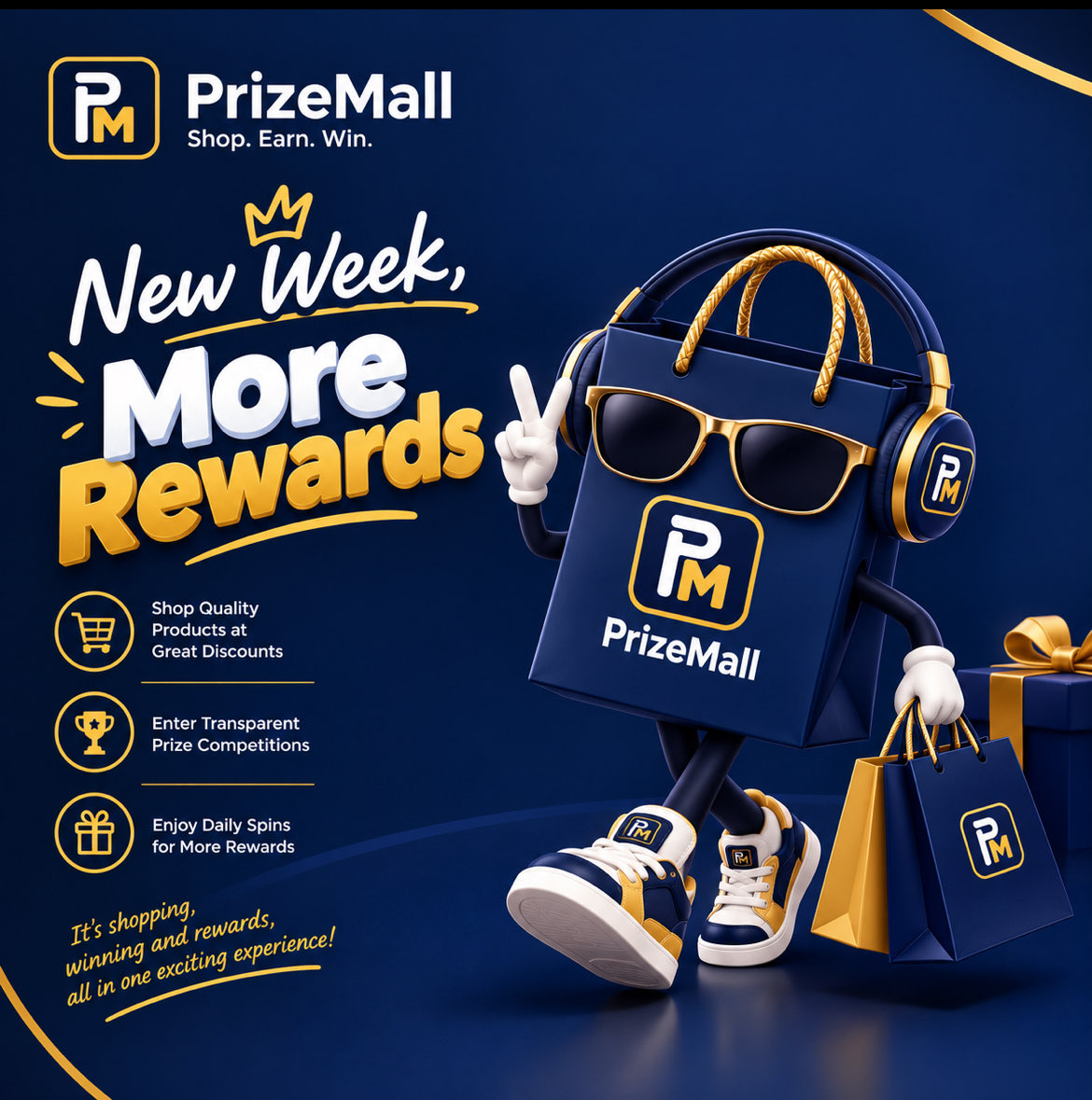 PrizeMallng's tweet photo. New week, new energy, and even more reasons to get excited! 💙✨

Here’s to a week filled with more shopping, more chances, and more rewards at PrizeMall. 🛍️🏆💫

Let’s have a great week! 💙💛

#PrizeMall #ShopEarnWin #MoreRewards #NewWeek #SomethingExcitingIsComing https://t.co/Cpoc53hMFC