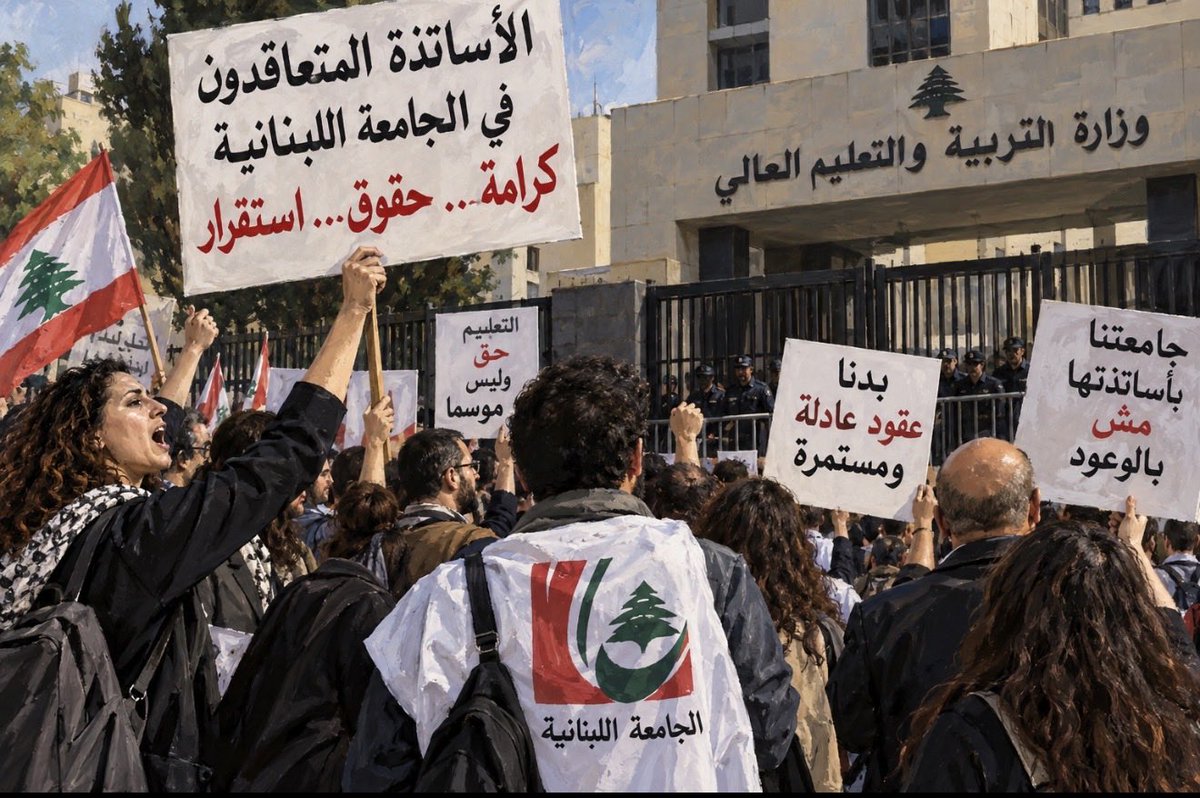 samykleyb's tweet photo. للزملاء الذين يسألون عن مطالب الاساتذة المتعاقدين في جامعتنا اللبنانية التي نعتز بها .. ادناه جوهر القضية وأبرز المطالب وأعتقد أن من واجب الزملاء جميعا الاهتمام بهذه القضية  الوطنية لما فيه نهضة الوطن ومستقبل أجياله . 

———————
ملخص قضية تفرّغ الأساتذة المتعاقدين في الجامعة اللبنانية

• يعمل عدد كبير من الأساتذة منذ سنوات طويلة بنظام التعاقد بالساعة، من دون استقرار وظيفي أو ضمانات اجتماعية وتقاعدية، ومع تأخّر دفع المستحقات وضعف قيمتها.
• أُعيد فتح ملف التفرغ عام 2025 وفق معايير أبرزها: حاجة الكليات، الاختصاص، الأقدمية، النصاب التدريسي، وتطابق شهادة الدكتوراه مع مجال التدريس.
• وافق مجلس الوزراء في شباط 2026 على مبدأ تفرّغ نحو 1690 أستاذاً على أربع دفعات، إلا أن إصدار اللوائح الاسمية وتأمين الاعتمادات والتنفيذ الفعلي بقي عالقاً.
• أبرز أسباب التأخير هي الخلاف  حول التمويل، والتوازن الطائفي في الدفعات الأربعة، لم يُستكمل تنفيذ الملف حتى 12 تشرين الأول 2026.

المطالب الأساسية

1. إقرار المرسوم واللوائح الاسمية فوراً ووضع جدول زمني ملزم للدفعات.
2. شمول جميع الأساتذة المستوفين للشروط وفق معايير أكاديمية شفافة بعيداً عن المحاصصة السياسية والطائفية.
3. تأمين الاعتمادات المالية اللازمة وعدم استخدامها ذريعةً لتأجيل الملف.
4. إعلان الأسماء وفتح باب الاعتراض والتظلّم لمن استُبعدوا.
5. ضمان الاستقرار الوظيفي والاجتماعي للأساتذة وحماية استمرارية التعليم والبحث العلمي في الجامعة اللبنانية.

الخلاصة: القضية هي مطالبة بتسوية وضع أساتذة يشكلون الجزء الأكبر من الهيئة التعليمية في الجامعة اللبنانية من التدريس منذ سنوات، بينما يتمحور الخلاف حول آلية التنفيذ والتمويل والعدد النهائي والتوازن في اختيار الأسماء.