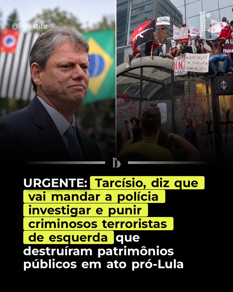 TomRipley22's tweet photo. TARCÍSIO VAI MANDAR INVESTIGAR E PUNIR QUEM DEPREDOU A PAULISTA. https://t.co/i7ByWZLJ55