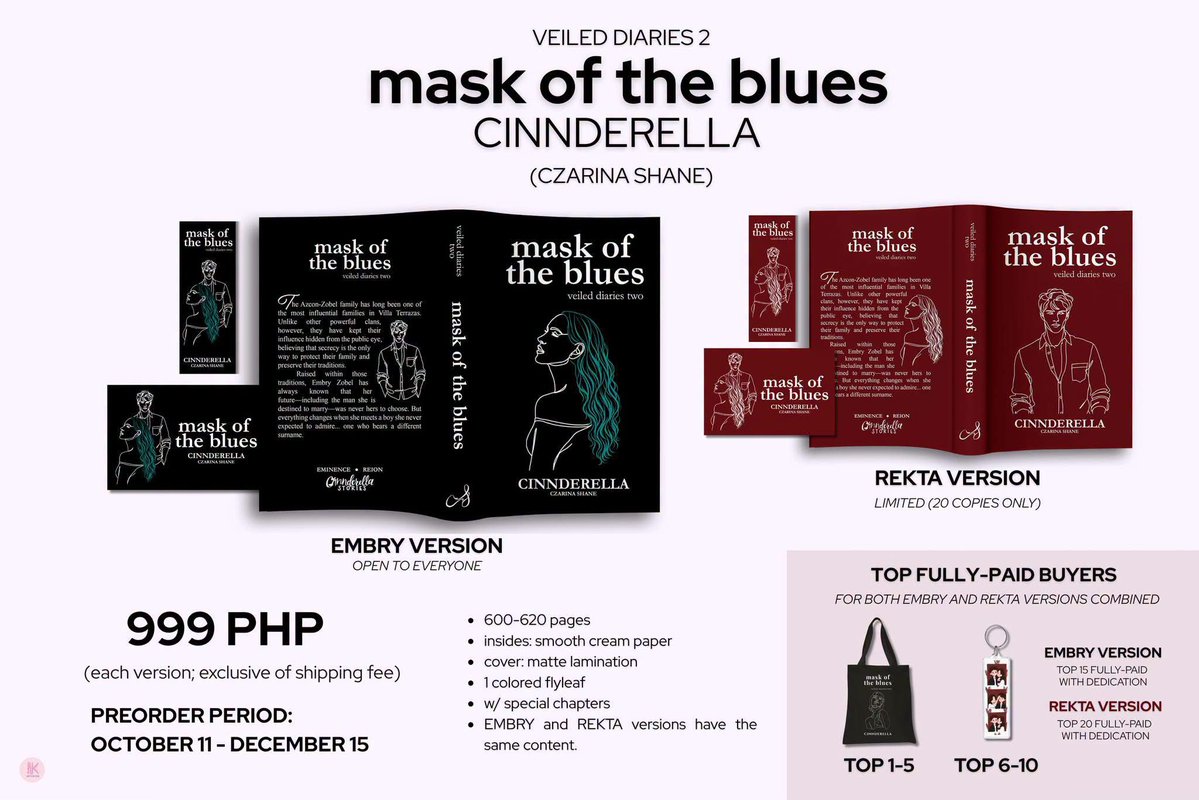kpubph's tweet photo. Veiled Diaries 2: Mask of the Blues
by Cinnderella (Czarina Shane)
ORDER FORM:
EMBRY version: https://t.co/boJL1TGNpa
#MOTB #Cinnderella #SupportLocalAuthors #selfpub https://t.co/viBCmJgwqv