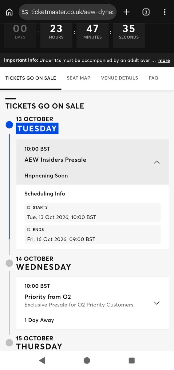 _Version4's tweet photo. @Dembone88121321 @AEW Tomorrow according to ticketmaster 🤷 https://t.co/sJ5ig6TuOK