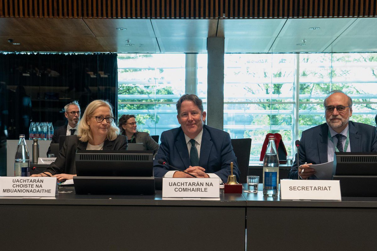 DarraghOBrienTD's tweet photo. Today, I’m chairing the first EU Environment Council of Ireland’s Presidency with @COSullivanTD. 

The focus is on the EU Emissions Trading System and preparations for COP31 and COP17, driving climate action, protecting biodiversity and delivering a more sustainable EU 🇮🇪🇪🇺 https://t.co/HgDKo2lMDF