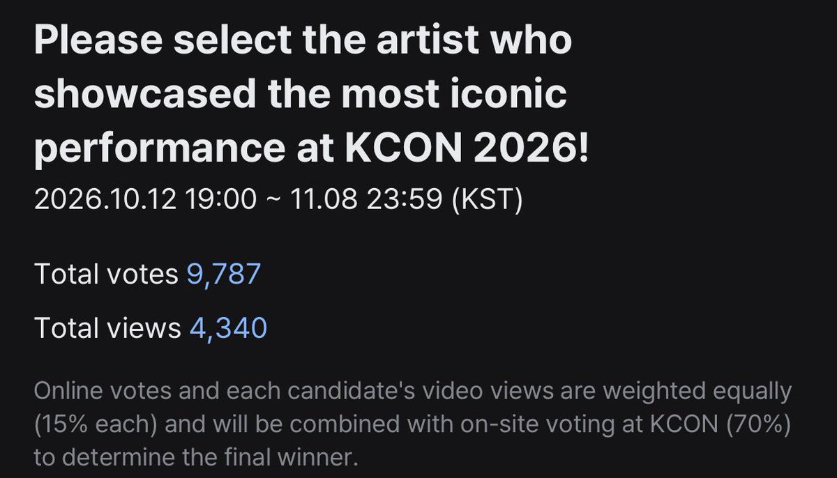 stdxs's tweet photo. 🏆#TREASURE เข้าร่วมชิงรางวัล Most iconic performance at KCON 2026 ด้วยนะทุกคน

สัดส่วนการคิดคะแนน 
— 70% จาก On site voting (เราโหวตไปแล้ว)
— 15% จาก Online vote : โหวตได้ตอนนี้ที่ Mnet plus
— 15% จากการรับชม Video : นับเฉพาะยอดวิวที่รับชม IF I งาน KCON บน Mnet plus เท่านั้น

ทึเมไปช่วยกันน้าๆๆๆ

#ทึเมจ๋าลุยโหวต