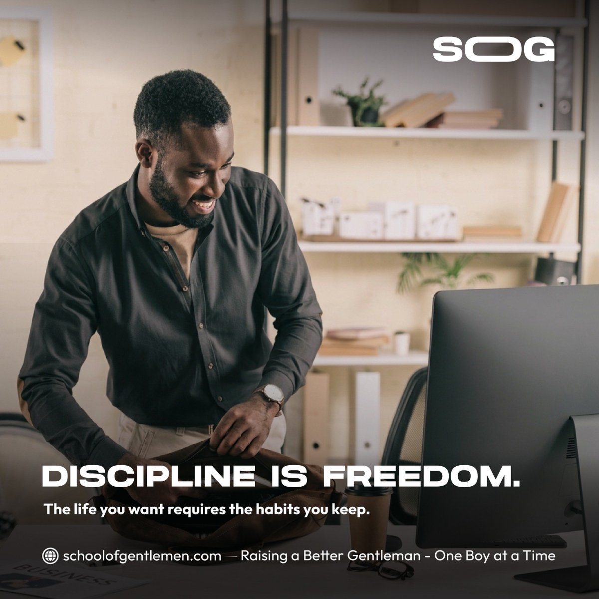 school_of_gents's tweet photo. The freedom to build the life you want starts with the choices you make every day.

Small habits, practised consistently, shape the man you become.

#SchoolOfGentlemen #Discipline #PersonalGrowth #RaisingBetterMen
#motivación https://t.co/4GZJnHRSbF