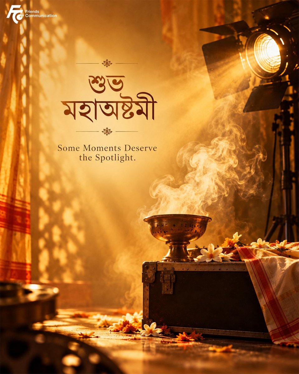 FriendsCommKol's tweet photo. Some moments deserve the spotlight, especially those filled with faith, joy, and devotion. Shubho Mahashtami!

#ShubhoMahashtami #MaaDurga #FestiveSpirit #FriendsCommunication https://t.co/U9St4pjeUT