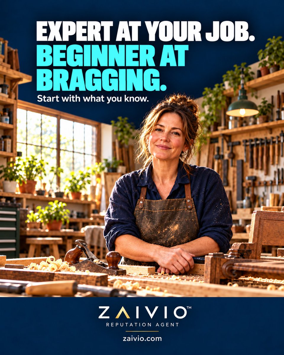 ZaivioAI's tweet photo. Expert at your job. Beginner at bragging.

Start with the question customers always ask you. Reputation Agent helps develop your expertise into an editable story. You review the facts and choose publications through Zaivio Press.

https://t.co/EsOMIb6H8U https://t.co/JQwcmobIbS