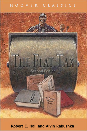 dlacalle's tweet photo. Enhorabuena a Robert E. Hall por el premio Nobel. Hall escribió uno de los libros más importantes e influyentes en economía: The Flat Tax, en el que muestra los beneficios de un tipo impositivo único del 19% para empresas y trabajadores por encima de un salario exento, eliminando deducciones.