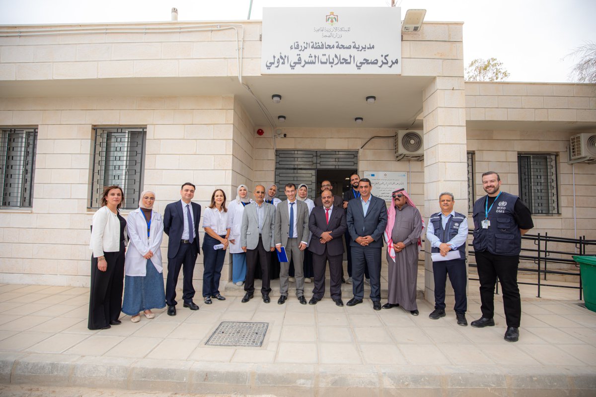 EUinJordan's tweet photo. The inauguration of the rehabilitated Health Centres at Iskan Al Hashmi and Al Halabat in Zarqa Governorate offers a first-hand look at how Jordan, the EU and WHO are advancing Universal Health Coverage for all. https://t.co/98V3Pz9tzP