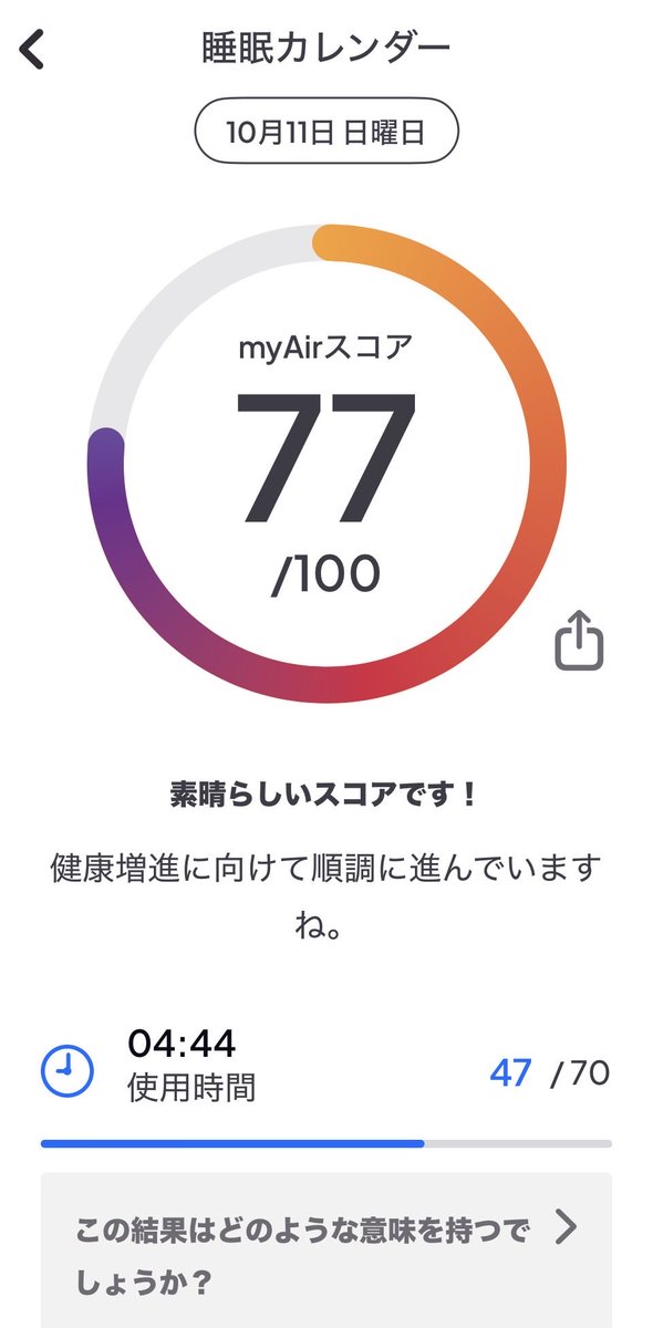 ohsusu830's tweet photo. 【CPAP 生活2010日】
睡眠時間が短く暑くて眠れず。体動はないが概ね深くは眠れている。無呼吸の回数は昨日より増加する。相変わらず鼻詰まりがある。
#myAir 
#XiaomiSmartBand9 
#cpap https://t.co/mxYpEgV1Yu