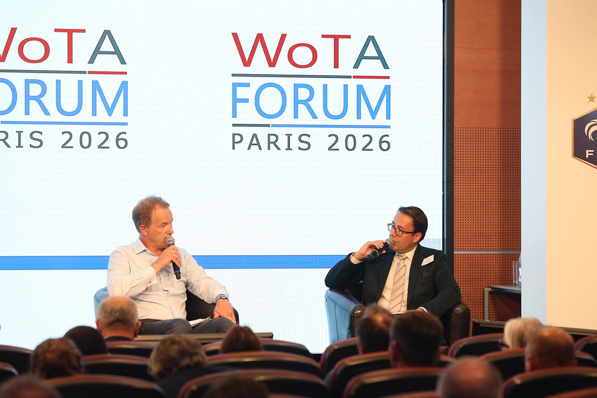 thcastle's tweet photo. Thanks to the guests on stage and the viewers worldwide at the WoTA Forum 2026 in Paris. What a great day with leading personalities like Cyrille Giraudat (CEO PMU), Keith Johnson (President 1/ST Technology), Alex Frost (CEO UK Tote Group) and many more https://t.co/BxHVOeETuO
