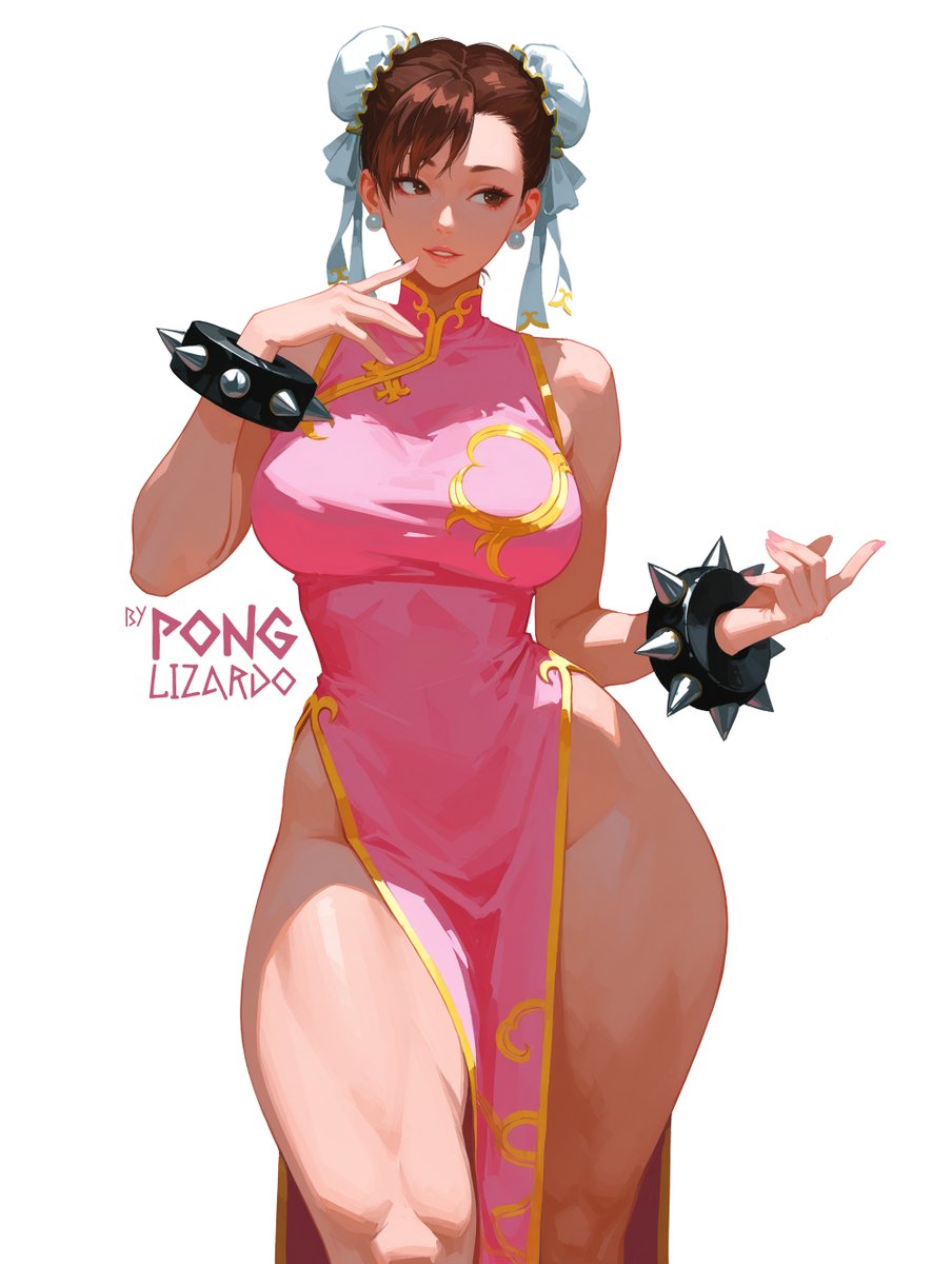 PongLizardo's tweet photo. Since we're doing pink waifus today... Chun-Li in Pink china dress.

Did you know her name Chun-Li means "spring beauty" in Chinese? https://t.co/v7wZolO2Je