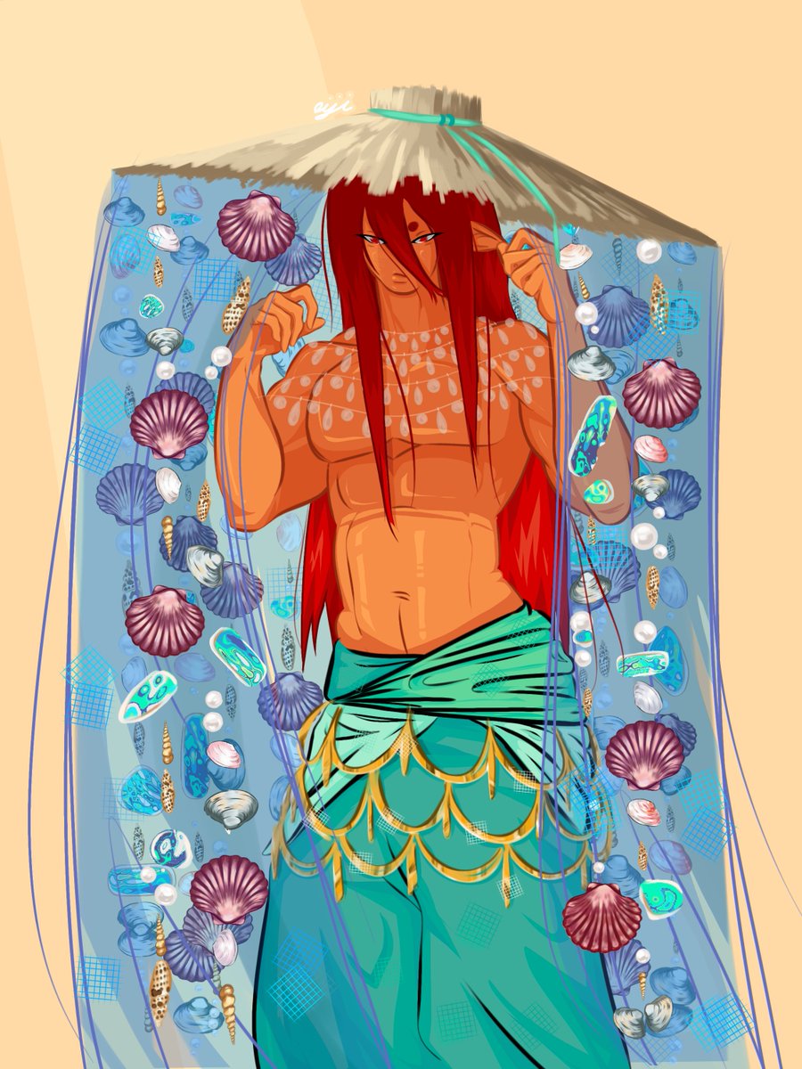 Posey_Eiji's tweet photo. ~day 2~

I don't know... I decided that Eijiro was a sea god :3

#KiriDressUpWeek #KirishimaEijiro https://t.co/JEyJsFddgp