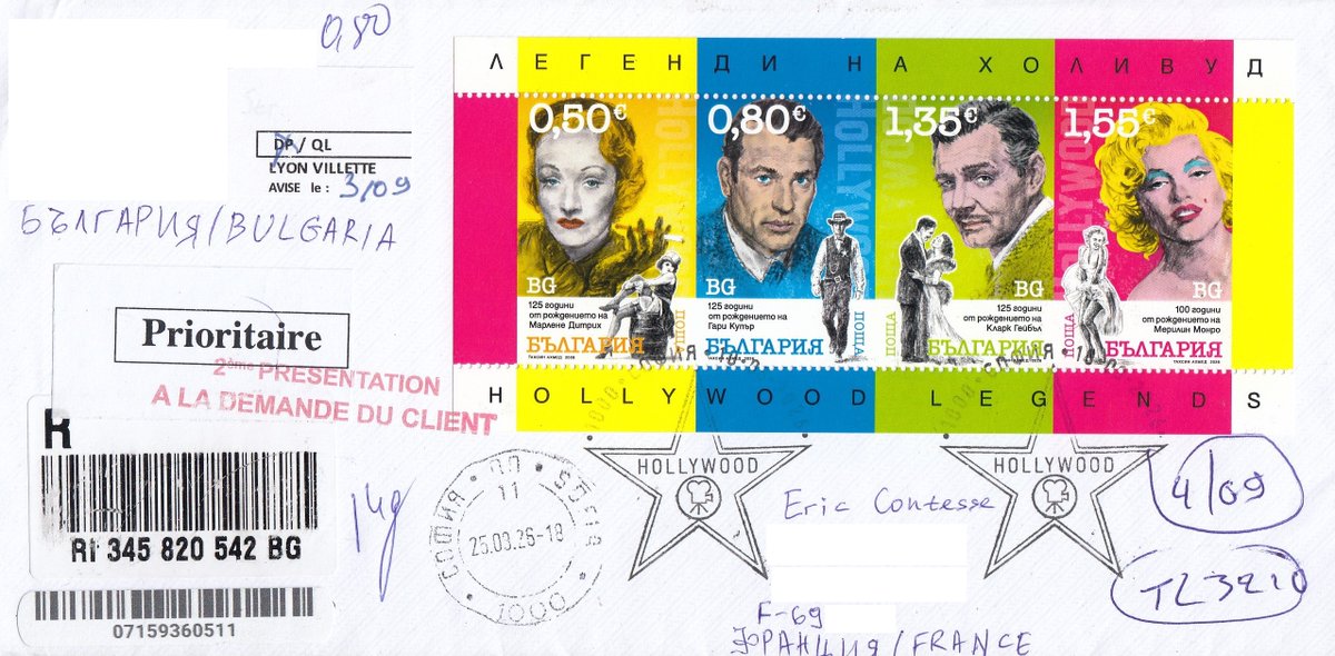 ericcontesse's tweet photo. "Hollywood Legends" souvenir sheet on FDC from #Bulgaria  https://t.co/RNUVjpRzwT https://t.co/tfLnhjEnBW