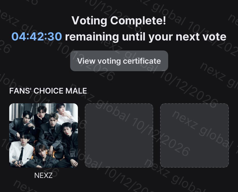 NEXZ_GLOBAL's tweet photo. 🏆 2026 MAMA AWARDS | FANS’ CHOICE MALE

NEXZ has been nominated for the 2026 MAMA Awards Fans’ Choice Male!

🗓️ 1st Voting Round
Oct. 12, 7 PM – Oct. 22, 11:59 PM KST

🗳️ Mnet Plus: Vote daily
🔗 https://t.co/nVGNiHzrFT
🗳️ X (Twitter): Vote using the official hashtags ⬇️
I VOTE FOR #NEXZ for #2026MAMAVOTE

NEX2Ys, Please get ready to vote.

Detailed voting guides will be posted soon by @NEXZ_VOTES 

#NEXZ #넥스지
