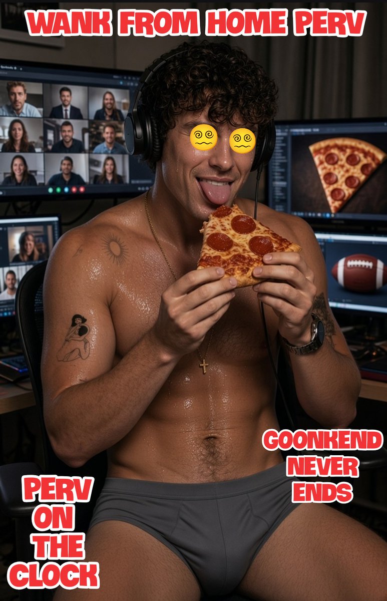 GoonPigGoon's tweet photo. It may be Monday but your penis doesn't know that. He is hard and leaky and craving the good stuff. Use your remote work priveleges to wank from home. Goon out while on the clock bro. Goonkend does not have to end stay stinky, pervy and nasty #gooner #goon #gooning #goonmaxxing https://t.co/Tx8bnfcTeS