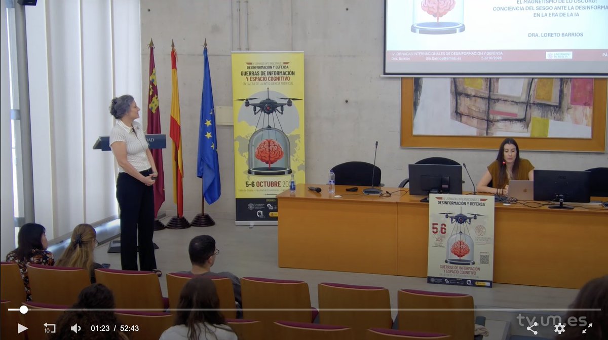 Loreto_Barrios's tweet photo. El magnetismo de lo oscuro - ponencia
https://t.co/LH7eN2JyHF
Muchas gracias a @juanchoaguado, Decano de la Facultad de Comunicación y Documentación, por la invitación.
#desinformación #defensa #IA #UniversidaddeMurcia #EfectoEstela #investigación #sesgos https://t.co/VvLKVEgiKT