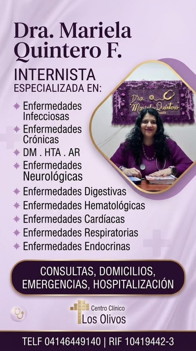 marielitaqf's tweet photo. Medicina Interna al alcance de todos con costo accesible, experiencia y disponibilidad 24/7
Consultame y previene Complicaciones! 
#maracaibo 
#municipiosanfrancisco
#medicinainterna 
#medicoespecialista 
#Consultas 
#domicilios
#hospitalizacion
#emergencia https://t.co/sYNIX8CQc8