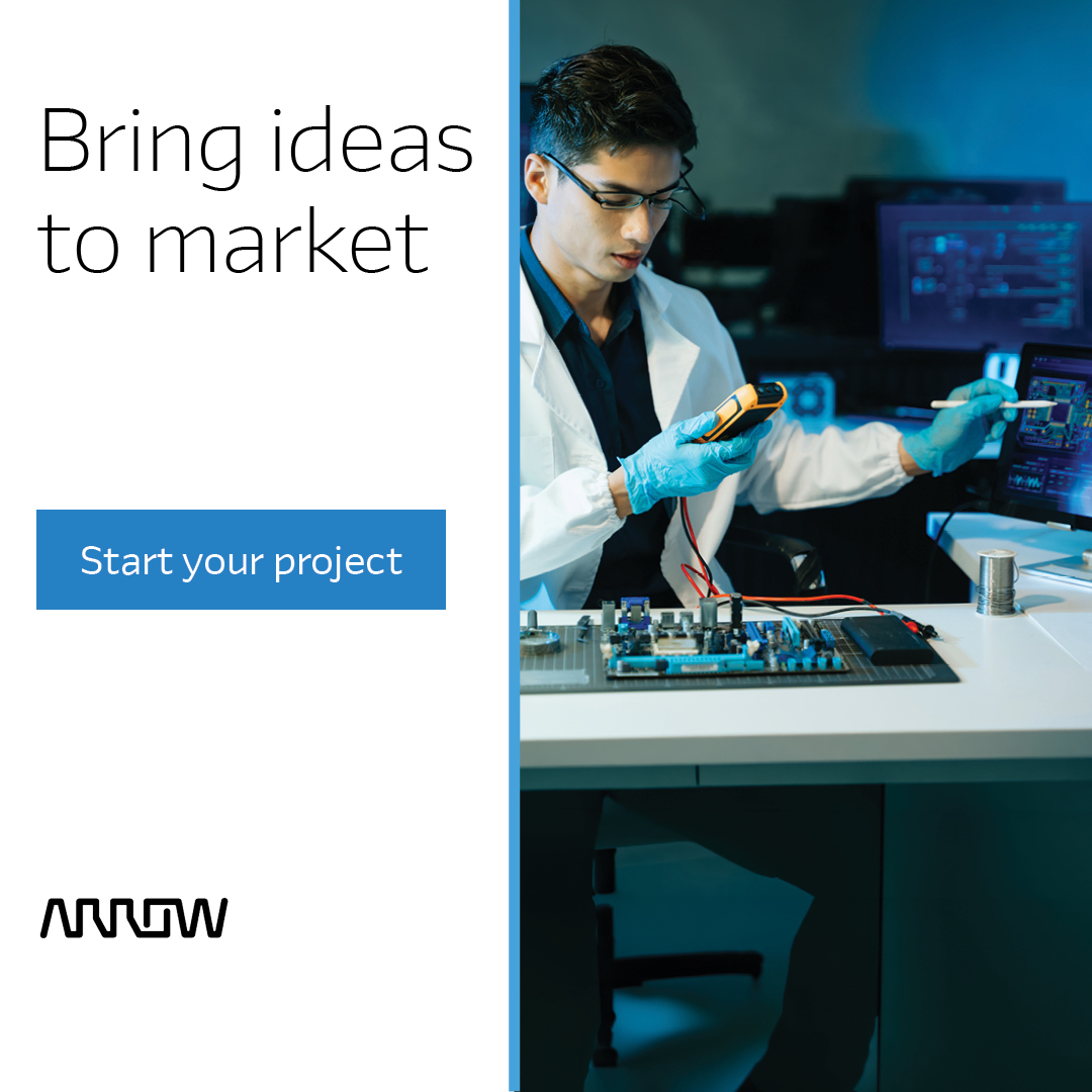 Arrow_dot_com's tweet photo. From architecture and hardware design to embedded software, validation, and manufacturing readiness, Arrow helps teams keep projects moving and bring products to market with confidence. 

Start your project https://t.co/VkhA3w4Ofs

#ArrowElectronics #FiveYearsOut #SmartDesign https://t.co/LB3wWR3YSs