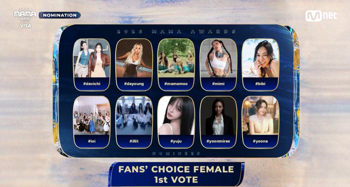 MMM_Updates's tweet photo. [News - #Mamamoo] 261012

Mamamoo have been nominated in 2026 MAMA's following categories:
- Best Vocal Performance Group for 4 Flowers
- Fan's Choice Female (fan voting starts today at 7PM KST and lasts until 10/22 at 11:59PM KST)
The 2026 MAMA Awards will be held on 11/20-21. https://t.co/DbaTyiVLzE