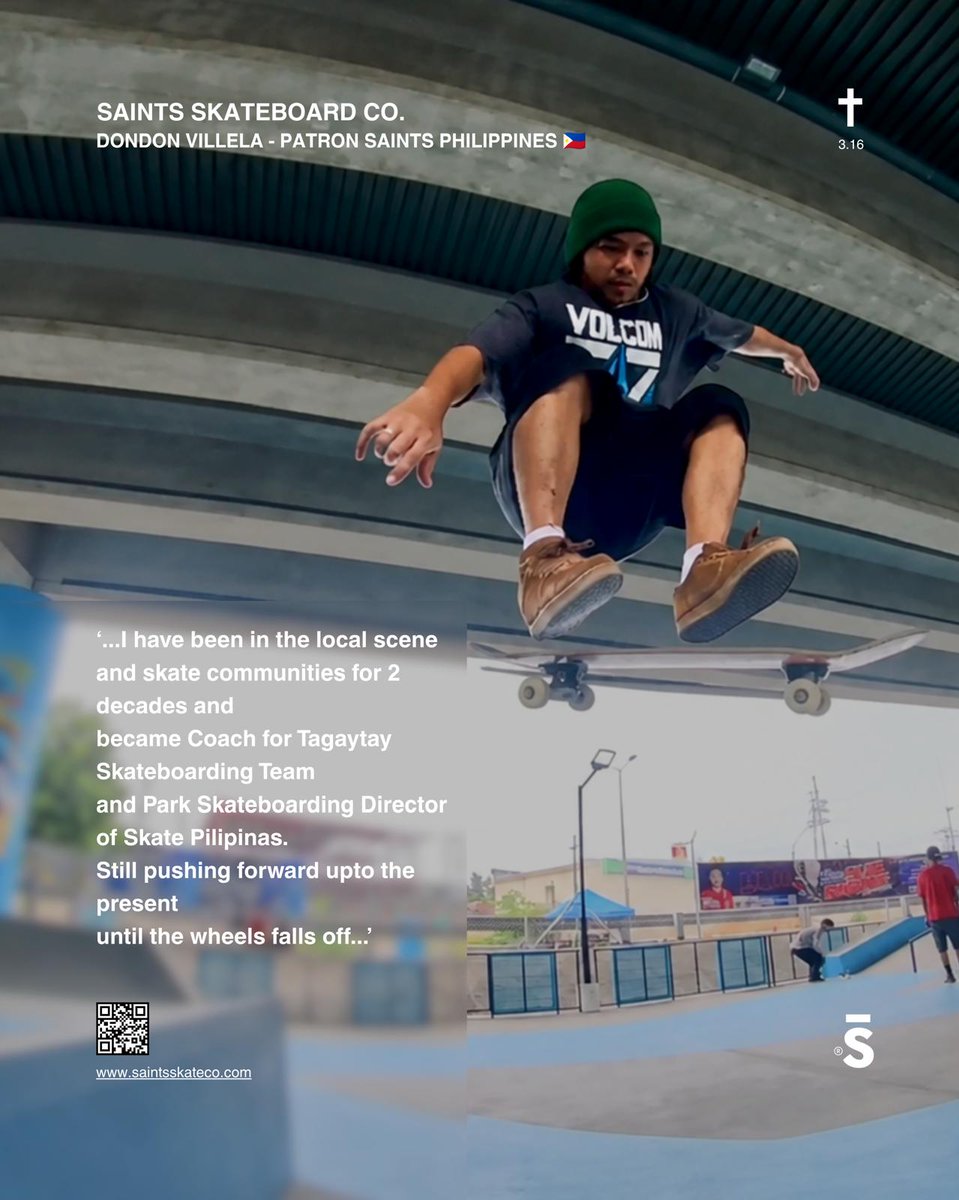SaintsSkateCo's tweet photo. 🇵🇭 Meet Don Don Villela.

Skateboarder, coach, and community advocate dedicated to growing skateboarding for over 20 years. 🛹🔥
This is what Patron Saints is all about.

👉 Visit our website to learn more  https://t.co/dTeLU2KSa4

#skateboarding #patrons #saintsskateco https://t.co/ubogbzGaEE
