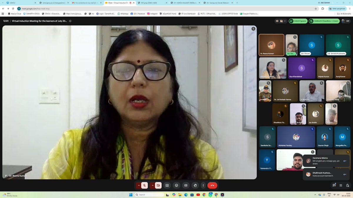 IGNOULucknow's tweet photo. IGNOU Regional Centre, Lucknow organized an Online Induction Meet for the learners of LSCs - 2704, 2727, 2729, 2747, 2757, 2767, 2781, 27103, 27118, 2712, 27126, 27129, 27131, 27153, 27188, 27197, 27210, 27211, 27215, 27216, 27252, 27266 &amp; 48036 for July 2026 Session on 08.10.26. https://t.co/AJxT0j11j5