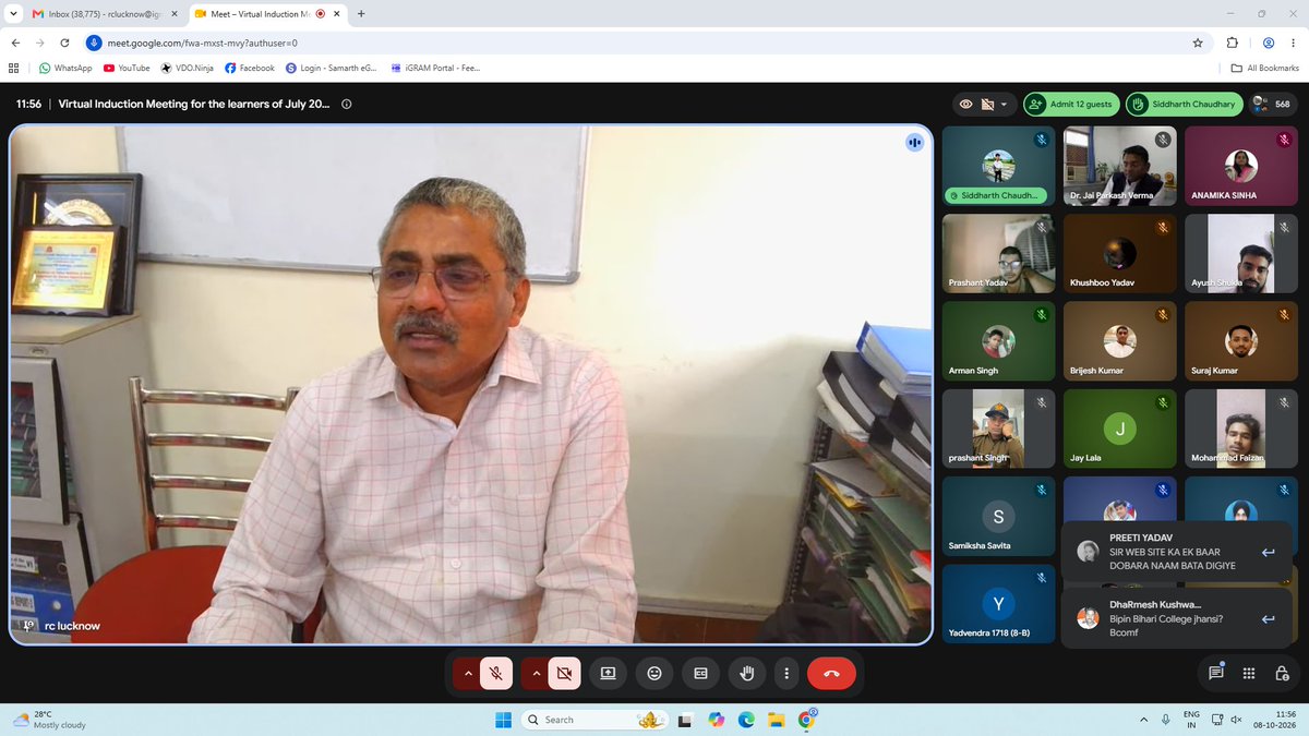 IGNOULucknow's tweet photo. IGNOU Regional Centre, Lucknow organized an Online Induction Meet for the learners of LSCs - 2704, 2727, 2729, 2747, 2757, 2767, 2781, 27103, 27118, 2712, 27126, 27129, 27131, 27153, 27188, 27197, 27210, 27211, 27215, 27216, 27252, 27266 &amp; 48036 for July 2026 Session on 08.10.26. https://t.co/AJxT0j11j5
