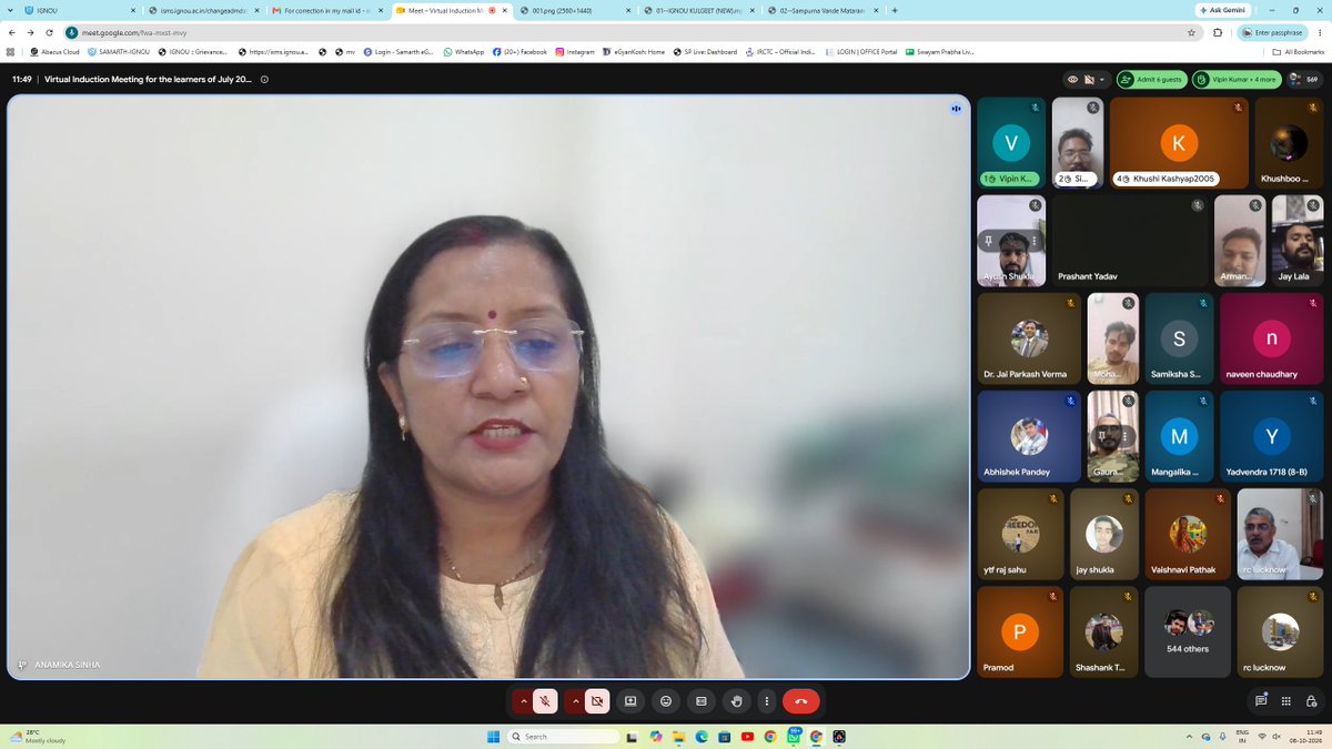 IGNOULucknow's tweet photo. IGNOU Regional Centre, Lucknow organized an Online Induction Meet for the learners of LSCs - 2704, 2727, 2729, 2747, 2757, 2767, 2781, 27103, 27118, 2712, 27126, 27129, 27131, 27153, 27188, 27197, 27210, 27211, 27215, 27216, 27252, 27266 &amp; 48036 for July 2026 Session on 08.10.26. https://t.co/AJxT0j11j5