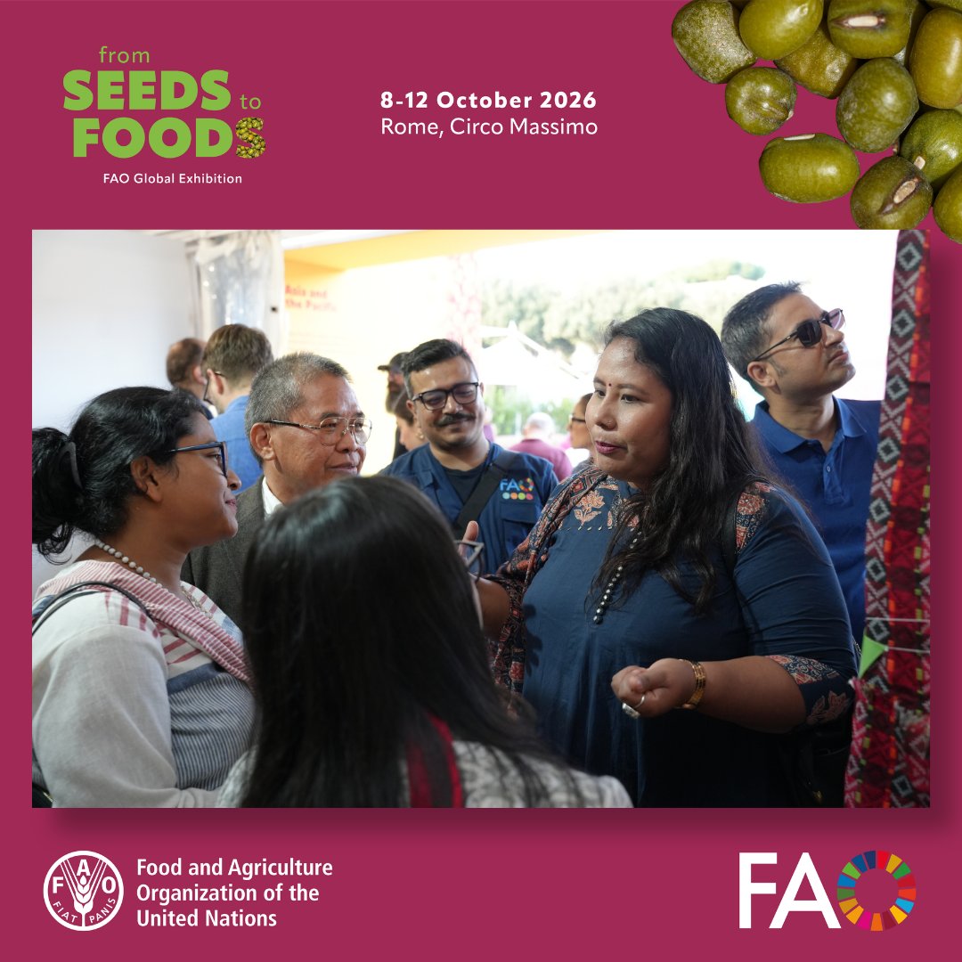 FAONepal's tweet photo. Highlighting Nepal’s agricultural journey at #WFF2026!
Hon. Minister Gita Chaudhary & @FAO's ADG @a_dohong explored the #Seeds2Foods Exhibition, showcasing Nepal’s agrifood heritage, value-added products, and regional innovations for sustainable food systems.
#FAONepal https://t.co/vuXwI9zPHL