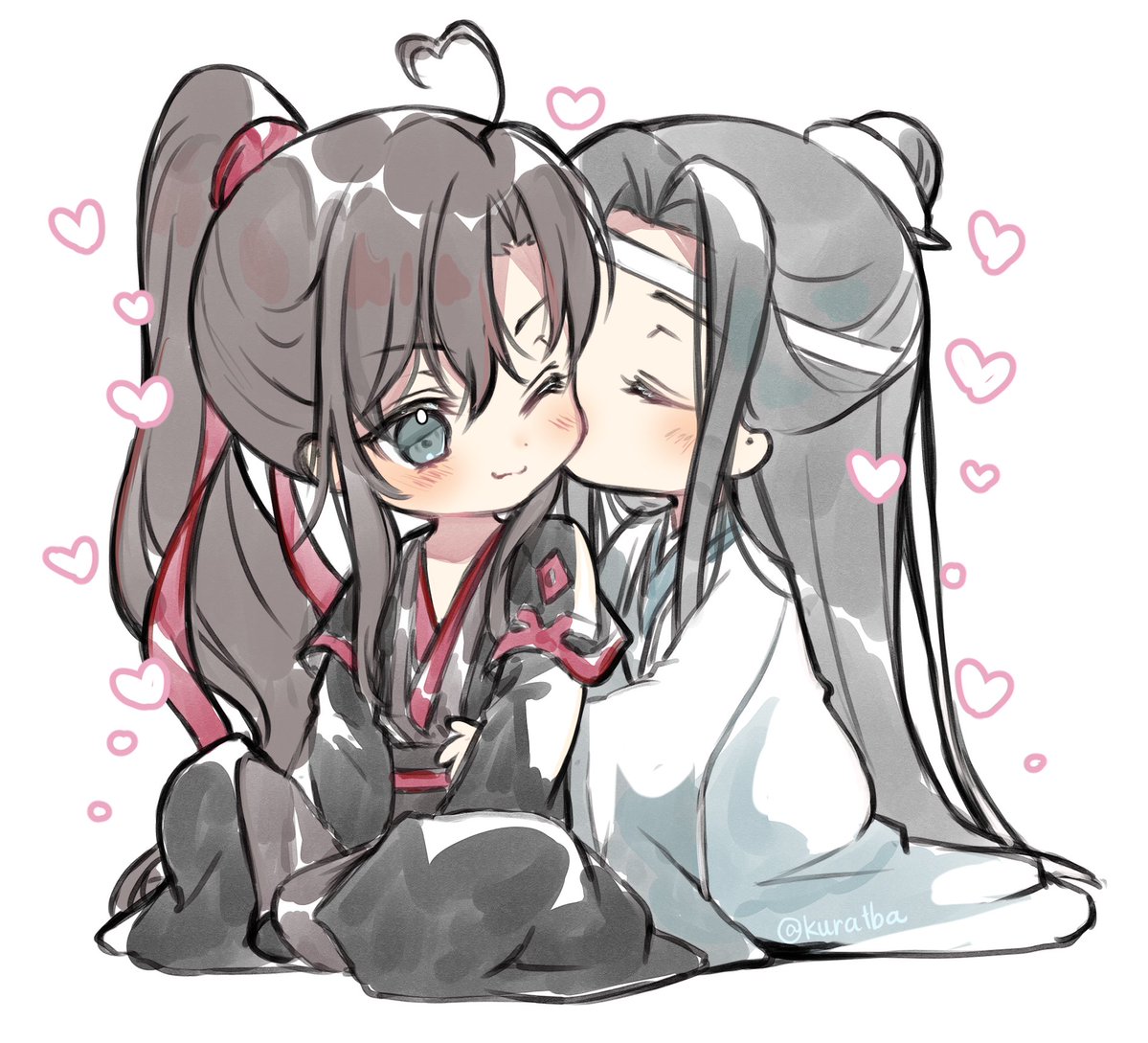 kuratba's tweet photo. もにもにぷちゅぷちゅ  #MDZS https://t.co/XJpTS9C2ds