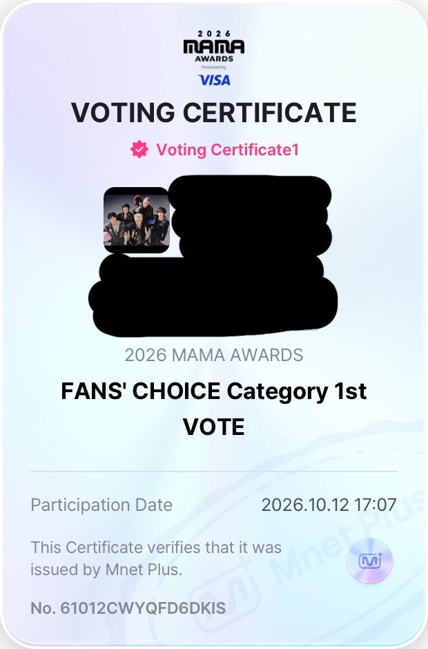 votinginfo127's tweet photo. 📢2026 MAMA FANS' CHOICE AWARDS 1st VOTE HAS STARTED

📆oct 12, 6 pm – oct 22, 11:59 pm (kst)

• CRITERIA: mnet plus app 90% + sns 10%
• 1 vote/day per device &amp; ID
• up to 3 nominees per male &amp; female category
• X acc must be public for tweet 
• use #nct127 + #2026MAMAVOTE https://t.co/Dw6CYBdQim