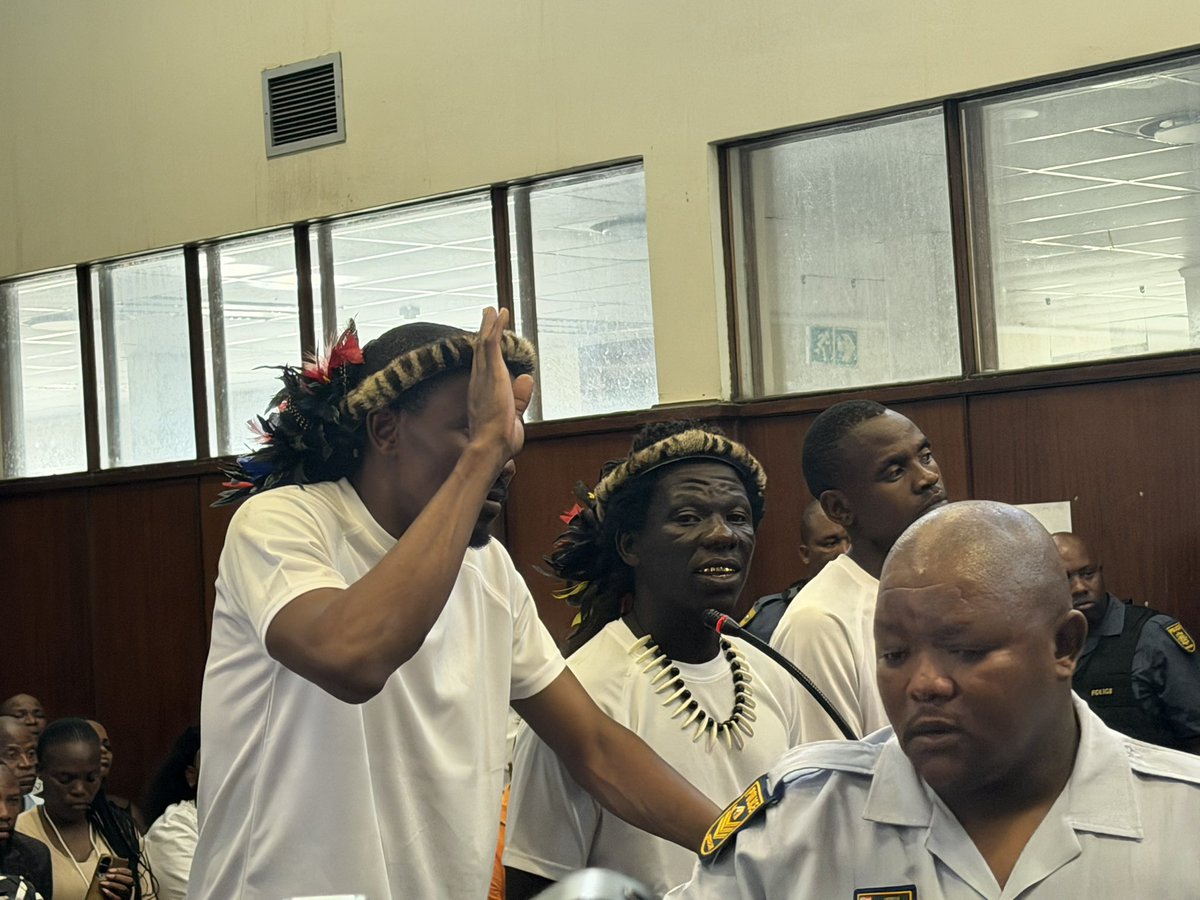 ZANewsFlash's tweet photo. PICTURES: Wandile Nsibande, Siphelele “MaGolide” Shinga and Malizo Dzanibe appearing before the Durban Magistrate’s Court.

The State says it is opposed to the three being granted bail because their protest went beyond what is reasonably accepted - KZN Tonight Podcast https://t.co/lnjrjUTQMw