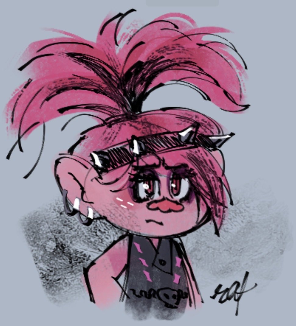 Safarieisstupid's tweet photo. This brush shit gets serious anyways yeah rock poppy i really gotta draw her more #trolls #DreamWorksTrolls https://t.co/MJVucWQimz