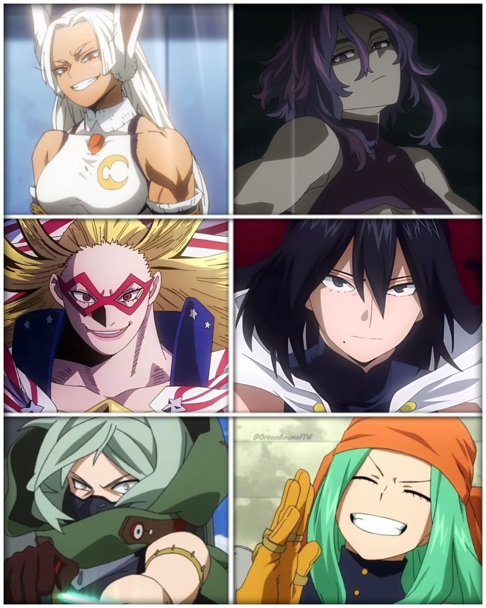 GreenAnimeFTW's tweet photo. Buff MHA Girls
▬▬▬▬▬▬▬▬
#rumiusagiyama #mirko #kainatsutsumi #ladynagant #cathleenbate #starandstripe #nanashimura #beros #emifukukado #msjoke #myheroacademia #mha https://t.co/cFKBZAyqFN