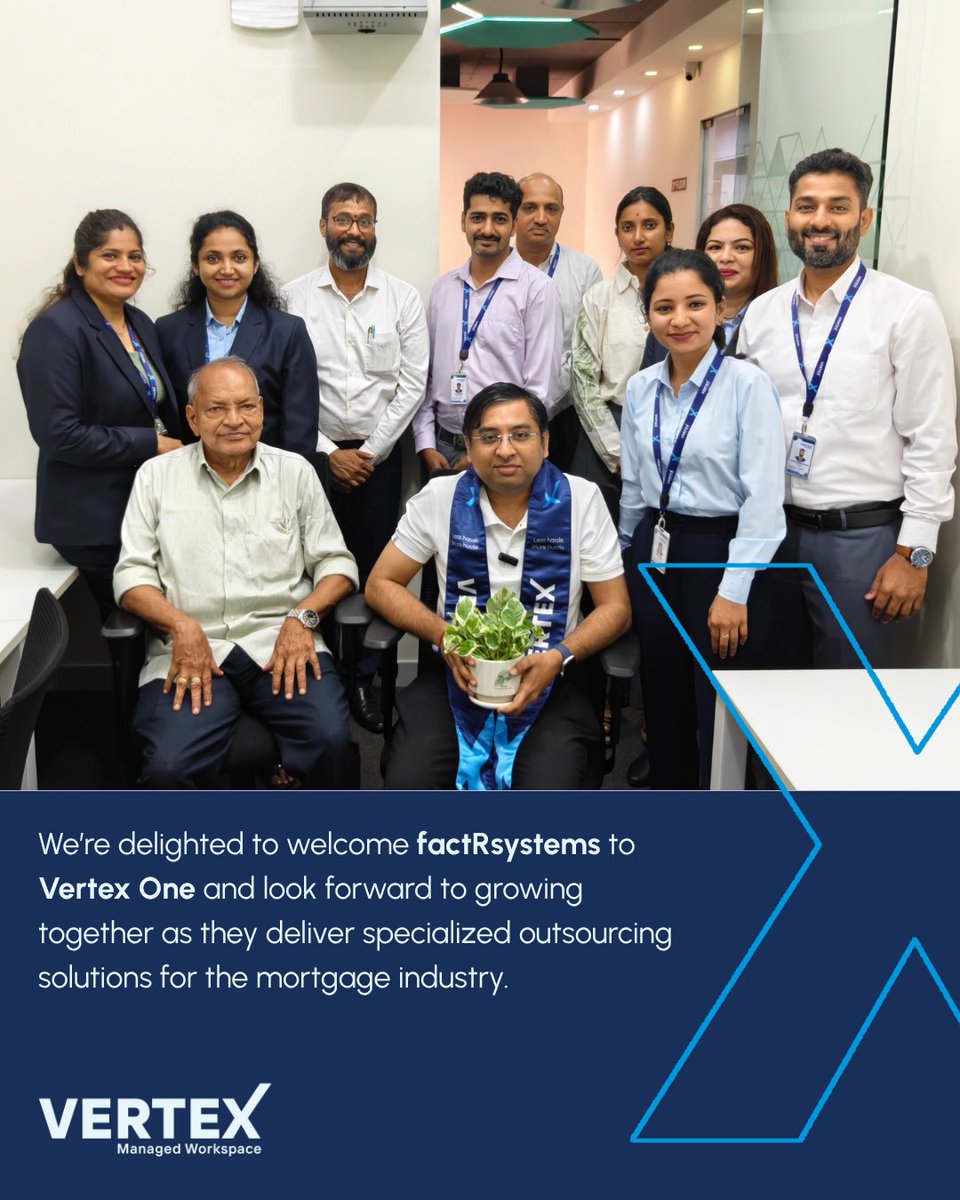 vertex_work's tweet photo. Welcoming factRsystems to Vertex One!

Excited to have them join our community as they deliver specialized mortgage outsourcing solutions. Here’s to new beginnings and growing together!

#VertexManagedWorkspace #VertexOne #factRsystems #Mangalore #BusinessGrowth https://t.co/2Pz37wxGX0
