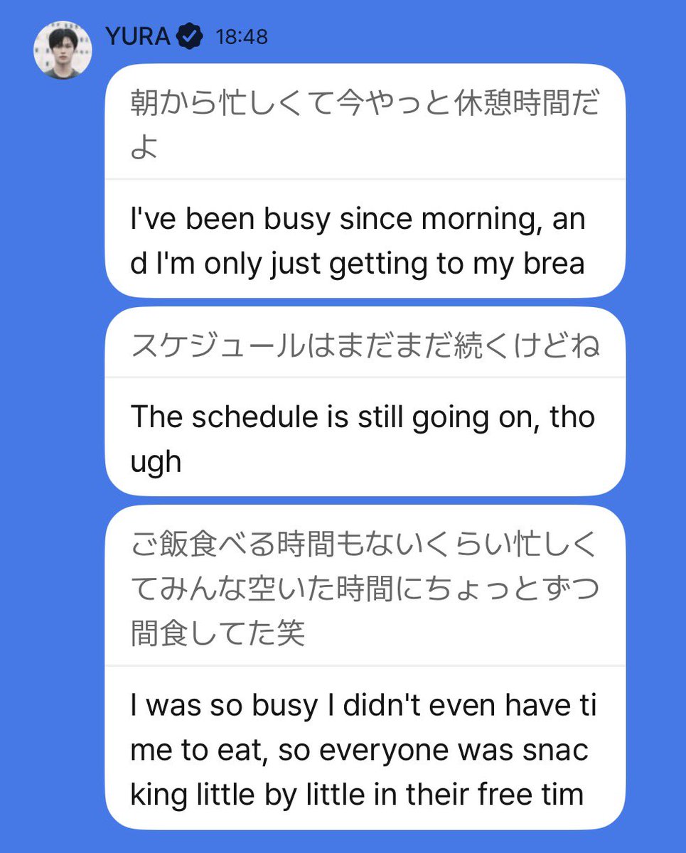 yoshikipup's tweet photo. the members have been so busy today that they've been working since morning until now without breaks, without time to sit down and eat meals, and there's "ko1lys" on twitter complaining that they shouldn't promote in korea?

i hope everyone that liked that tweet feels ashamed. https://t.co/tLdIvg0AQh