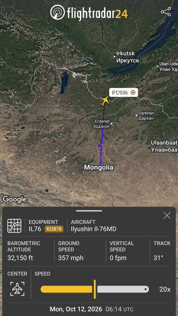 Borrowed7Time's tweet photo. India AF IL-76MD KI2878 #8002DB IFC9036 flew from Mandalay to Irkutsk.
@sipjack1776 @LadyAstroJet @thereccelizard https://t.co/ynho1xdnPo