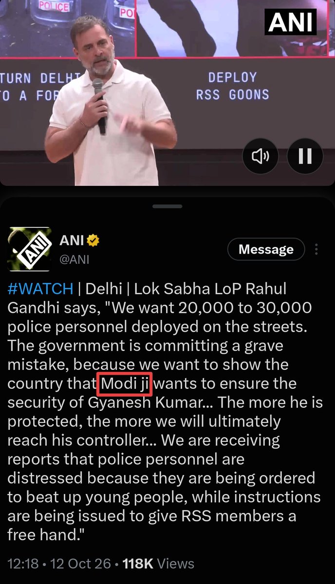 zoo_bear's tweet photo. Hello @smitaprakash @ANI, Why share misinformation. @RahulGandhi did NOT use "Ji" to address @narendramodi. https://t.co/0p57Qi6Ucb