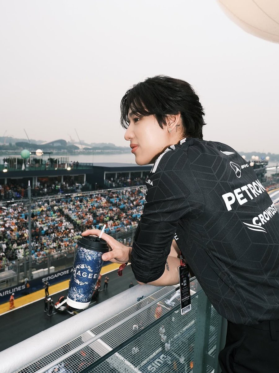 Pop7base's tweet photo. GOT7’s BamBam stuns in newly shared Instagram photos from his F1 experience at the 2026 Singapore Grand Prix.

#BamBamxadidasxMercedesF1 
#BamBam https://t.co/GO9ymEWqvE