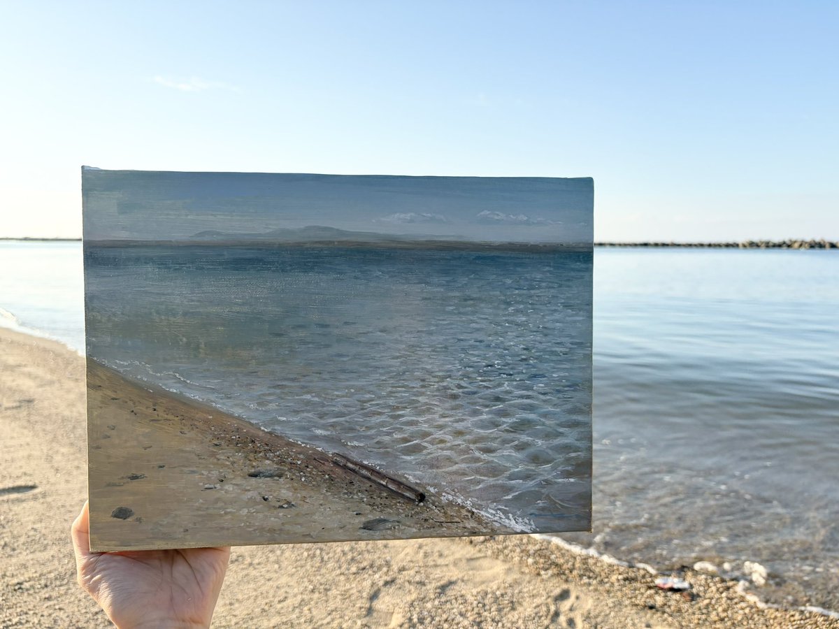 mutsudayoooon62's tweet photo. 海描きました🏖️✨

油絵で4時間 https://t.co/Vz14BV79vJ