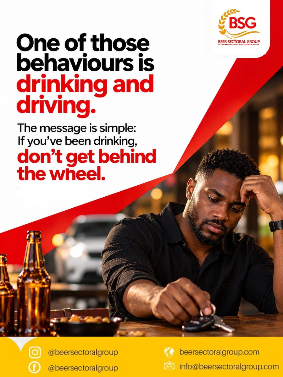 BeerSectoral's tweet photo. Responsible consumption goes beyond the choice to drink. It is also about making choices that protects lives. 

Through the Don’t Drink &amp; Drive campaign in partnership with FRSC, that message moves beyond awareness into direct engagement with commercial drivers &amp; road users. https://t.co/pau4qjGsm0