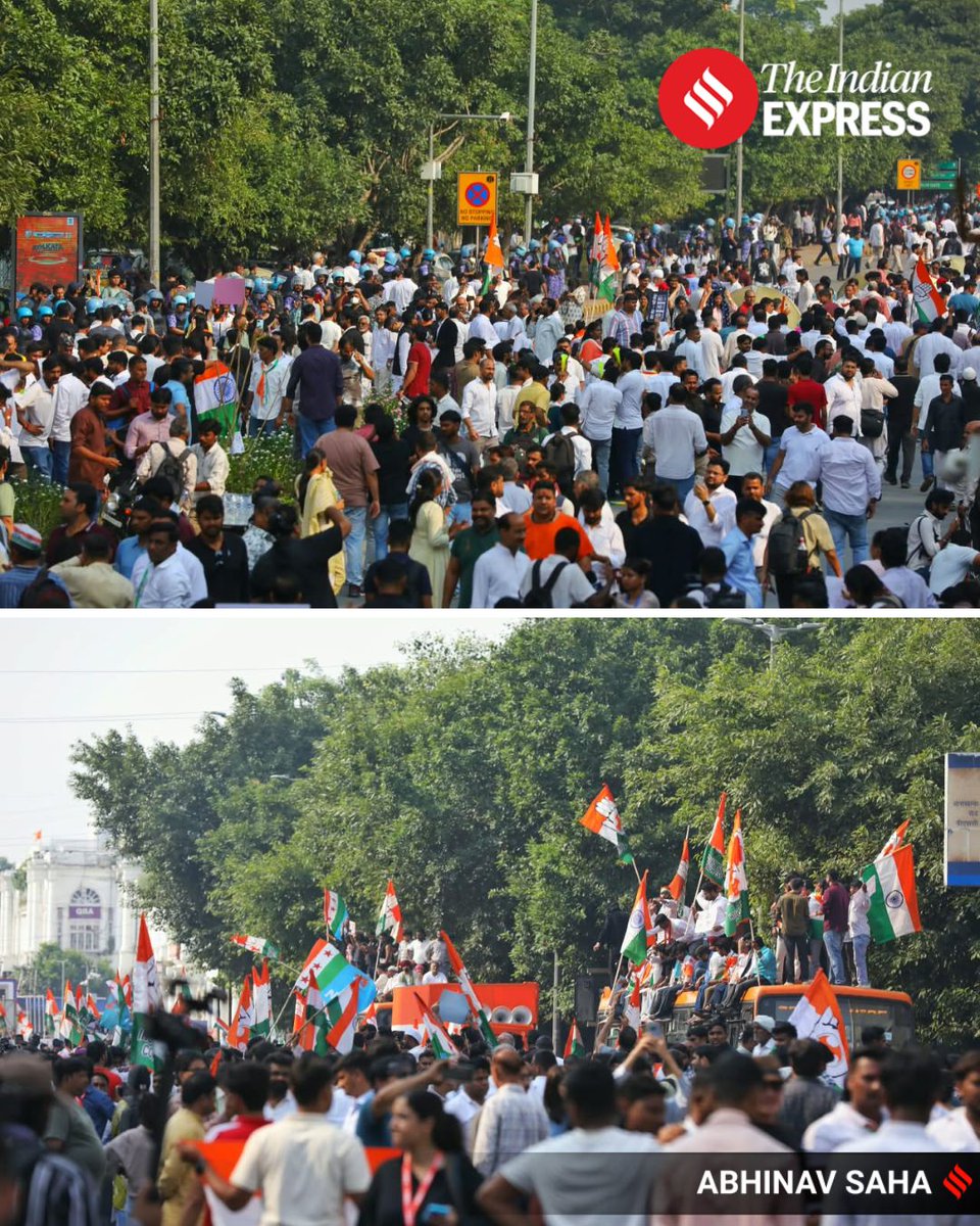 IndianExpress's tweet photo. Thousands gather to join Opposition leaders march from Barakhamba Road to the Supreme Court in Delhi 

LIVE updates: https://t.co/dfZCC0jLfV https://t.co/sI0ibEIctQ