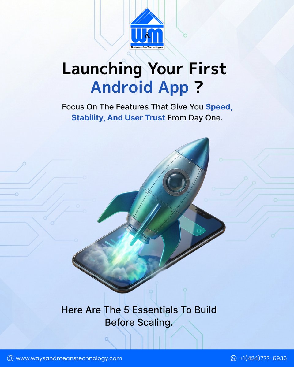 WMTechnology's tweet photo. Building an Android startup app?

At @WMTechnology, these are 5 features we prioritize for Android MVPs:

Firebase Auth
Crashlytics
Offline support
Push notifications with FCM
Analytics
Build smart from day one.
#MVPBuild #FirebaseDev #AndroidFoundations #WMTechnology https://t.co/8dNarc0qQl